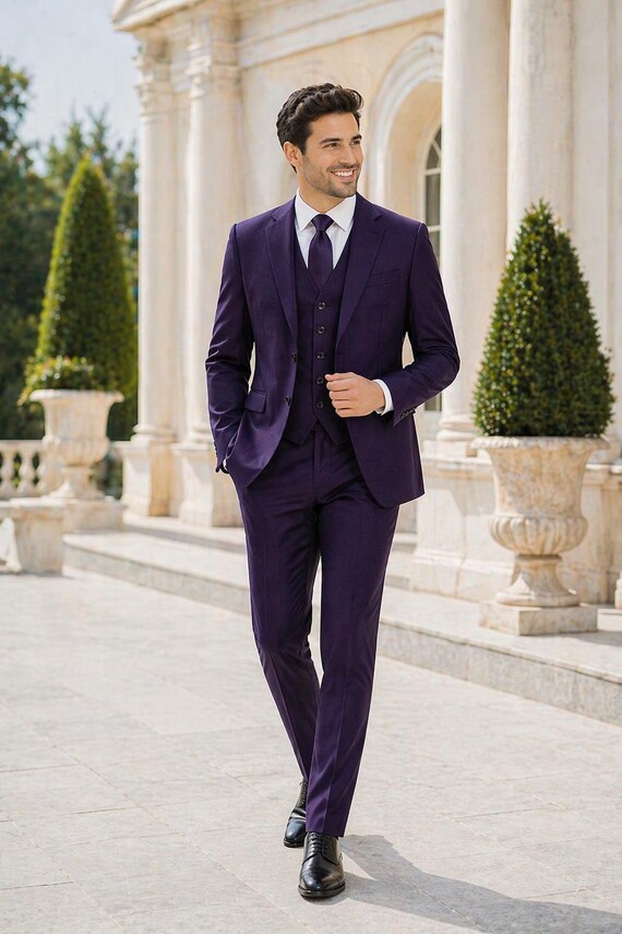 Suit Purple And Black Dress Shoes Black Suit With Dark Purple Dress Shoes Outfits (2 Ideas