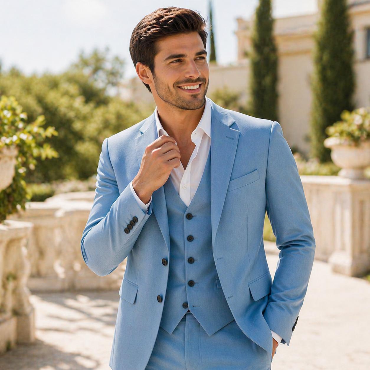 Skyblue Wedding Suit - Etsy