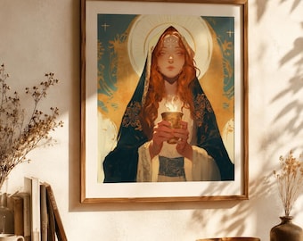 Mary Magdalene Art Print | Radiant Christian Wall Decor (Digital Download)