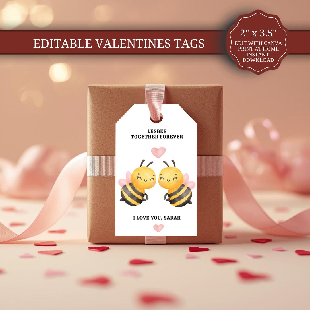 Lesbian Valentine’s Gift Tags | Lesbee Together Forever Favour Tags ...