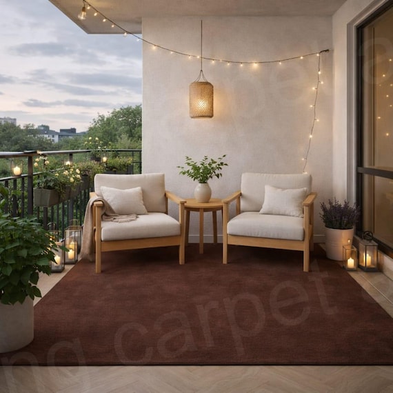 Handmade Tufted Brown Area Rug | Modern Plush Carpet