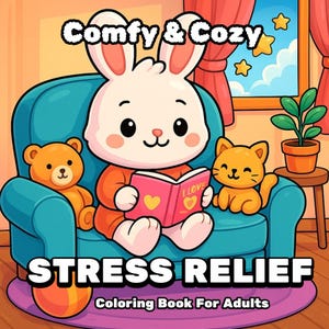 Coloring Book - Stress Relief - Printable Digital PDF - Cute Animals - Relaxation Coloring
