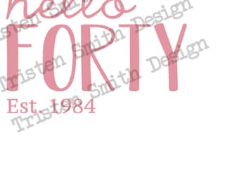 Forty Birthday svg digital file