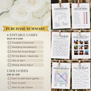 Wedding table games custom canva template