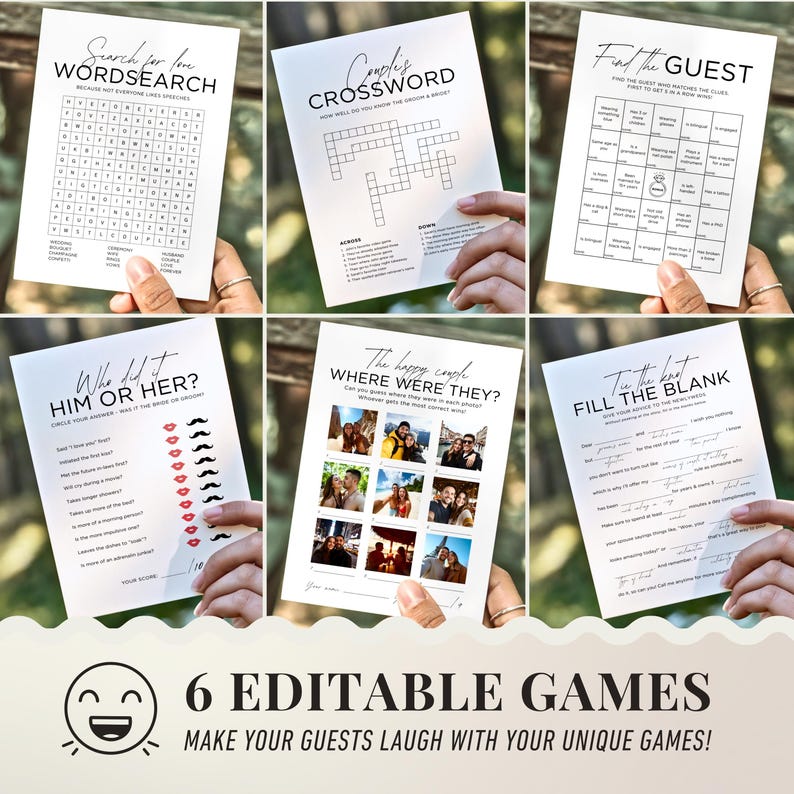 Wedding Table Games for Reception Guest Entertainment