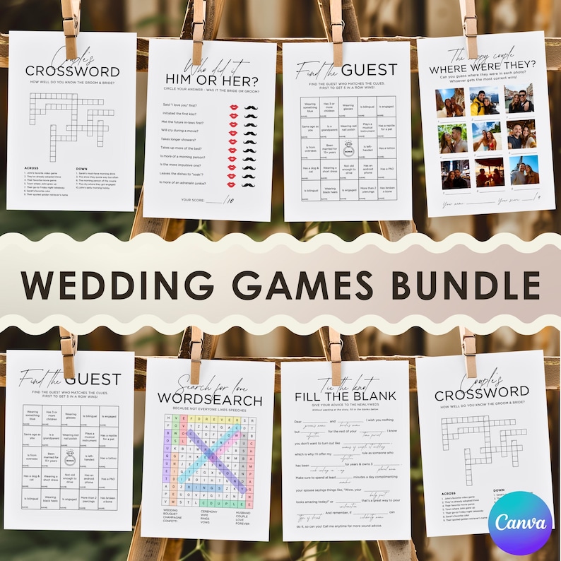 Wedding games bundle editable templates