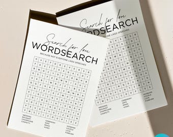 Wedding Word Search Printable Word Search Puzzle Wedding Reception Game for Guest Word Search Editable Template Bridal Wordsearch Engagement