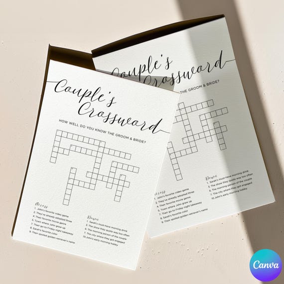Editable Couples Crossword