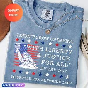 Liberty and Justice For All Shirts Human Rights TShirt 4th of July Equality Sweatshirt Resist DEI Tee Shirts Pledge Of Allegiance Shirt