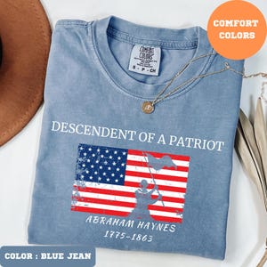 Custom Descendant of Patriot T-Shirt: DAR/SAR Heritage - Comfort Colors Tee