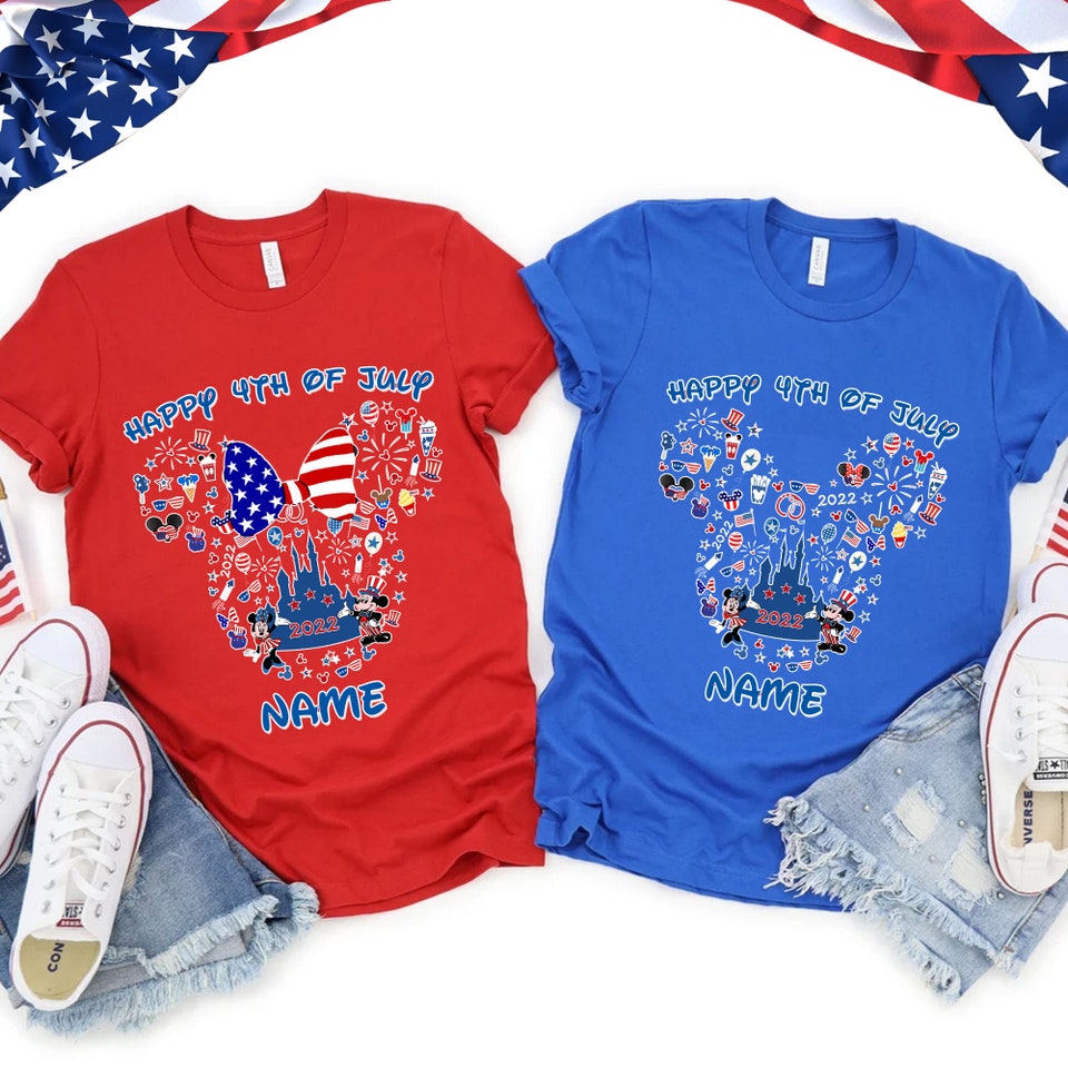 Custom Mickey and Minnie 4th of july shirts, Disney Independence day shirts