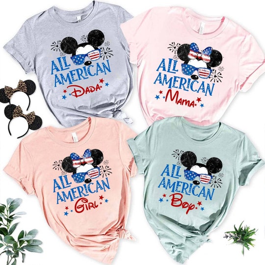 Custom Fourth Of July Kids shirt, Mickey Minnie 4th of july shirts, Disney Independence day shirts