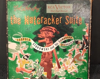 Vintage RCA Victor Nutcracker Suite 45 RPM Box Set – Stokowski – Mid-Century Hol