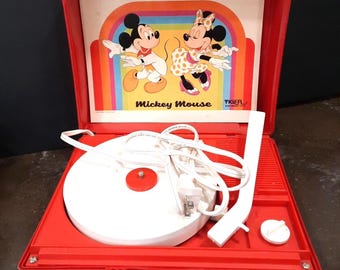 VTG Mickey Mouse Plattenspieler Tiger Elektronik Tragbar Getestet Funktioniert hervorragend !