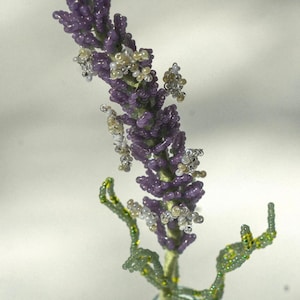 French Beaded Lavender Flower Single