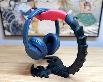 Scorpion-koptelefoonstandaard | Uniek gamer-bureauaccessoire | 3D-geprinte headsethouder