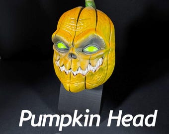 Pumpkin Head – Hand Painted 3D Printed Resin Figurine, Gothic Halloween Collectible