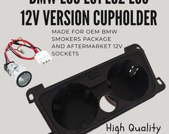 High Quality 12V BMW 3 Series E90-E93 Center Console Cup Holder Upgrade  12V Socket version