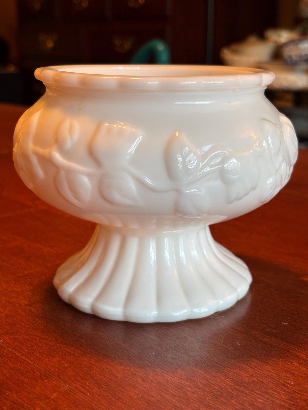 Milk Glass Pedestal Vase