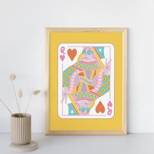Printable Queen of Hearts – Digital Art for Wall Prints, Instant Download