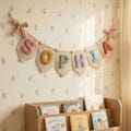 Custom Baby Name Banner – Handmade Linen Garland, Nursery Decor, Optional Lace Trim product logo