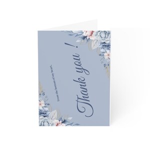 Elegant Floral Thank You Greeting Cards, Set of 1, 10, 30, or 50, Perfect for Weddings, Birthdays, and Special Occasions, Stationery, Card