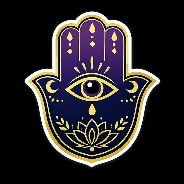 Purple & Gold Hamsa Hand Sticker Protective Decal
