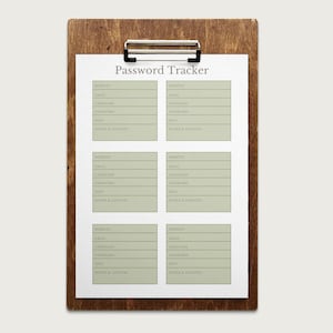 Printable Password Tracker | Digital Password Log | A4 PDF Download | Internet Password Organizer | Password Journal Sheet