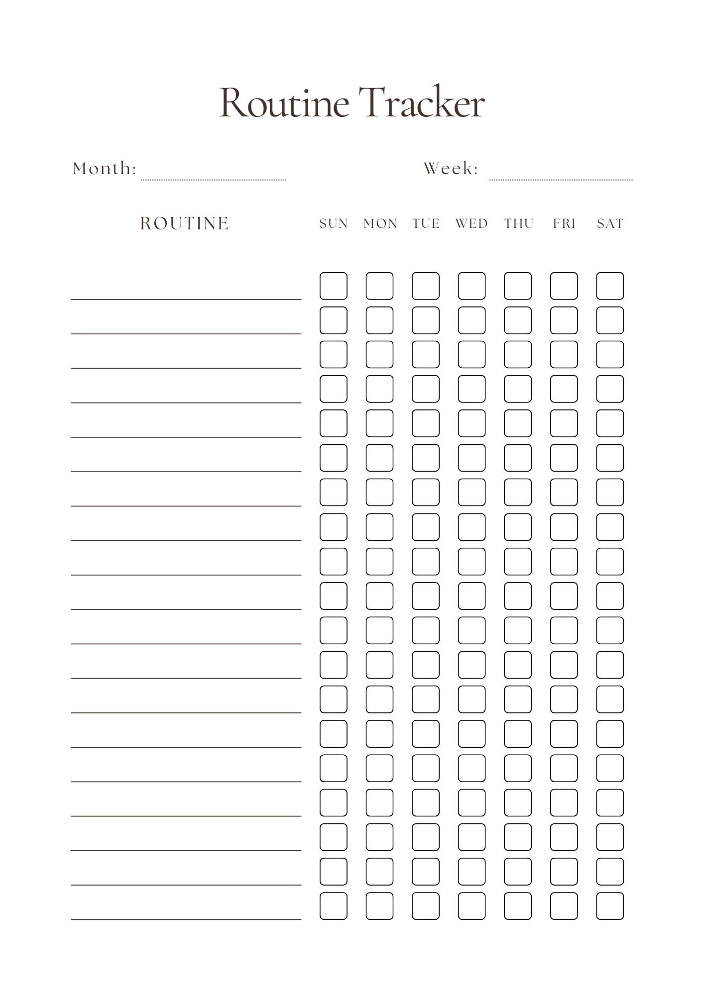 Weekly Routine Tracker Printable: A4 Routine Planner (PDF Download) - Etsy