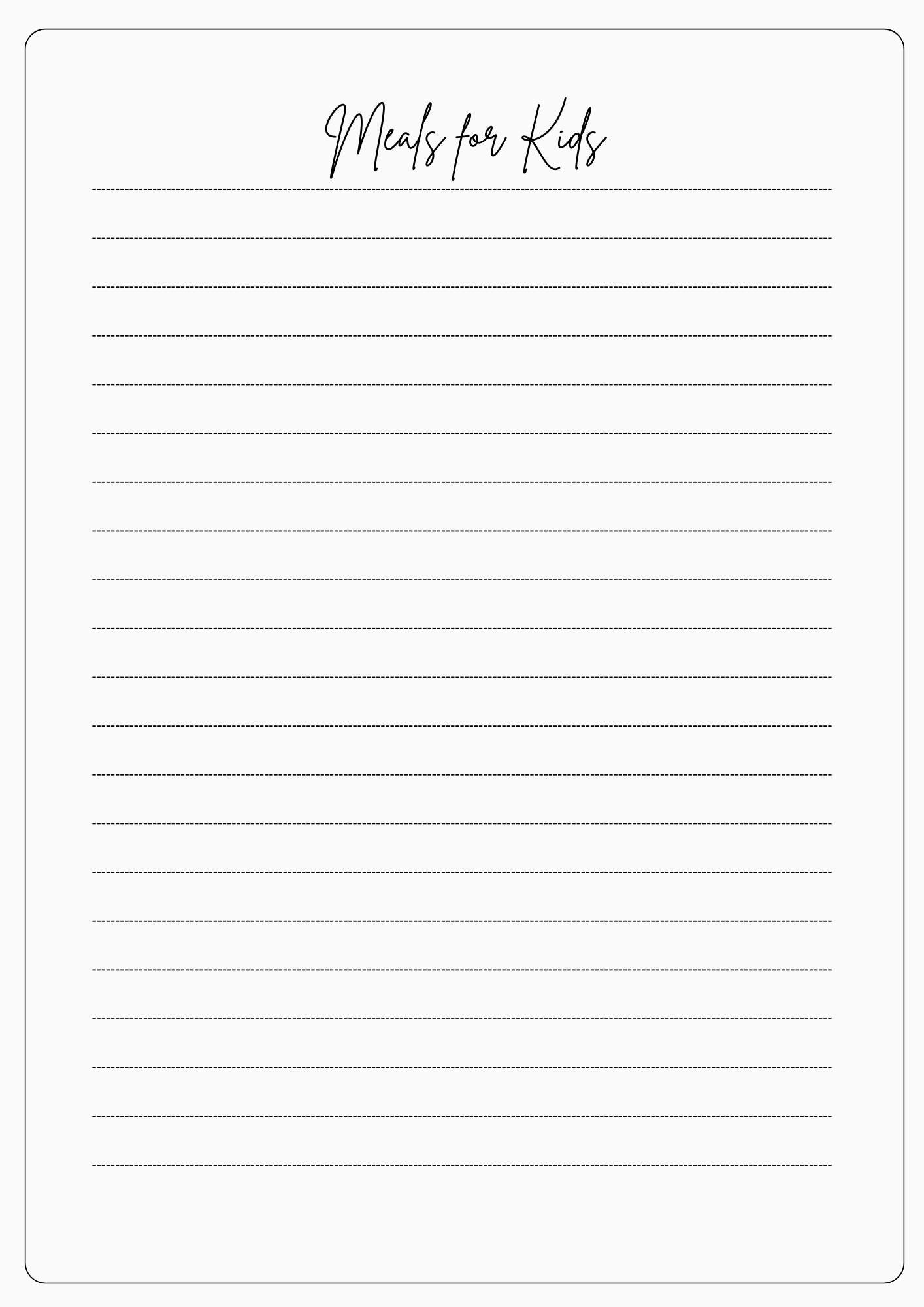 Printable Recipe Card & Meal List Bundle (A4 PDF) - Etsy