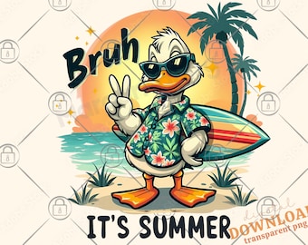 Funny Summer Goose PNG SVG: Retro Meme Design (Digital Download