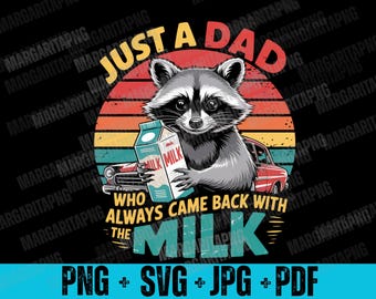 Retro Dad Raccoon Shirt PNG, Funny Father's Day Gift (Digital Download)