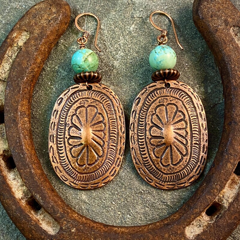 Orange concho earrings main image 0