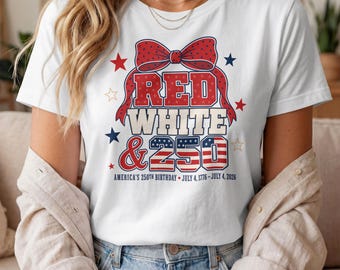 250th Anniversary Shirt, Red White and 250 Tee, USA 2026 Patriotic, American Flag Shirt