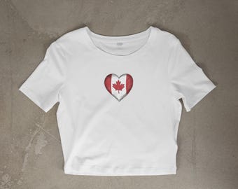Canada Love Heart Baby T-Shirt | Canadian Flag Heart Tee |Maple Leaf Shirt