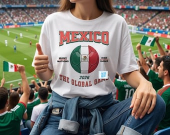Mexico Soccer Cup Fan Shirt, Unisex World Football Tee, 2026 Game Day Supporters Apparel