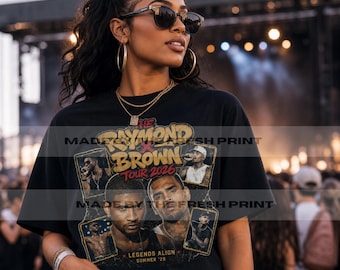 Vintage R&B Tour Shirt, Usher Chris Brown T-Shirt, Raymond Brown Tee