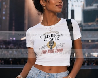 Chris Brown Usher R&B Tour Concert Crop Top Shirt