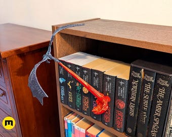 Epische 3D-geprinte draak als boekenhoekdecoratie - Vuurspuwende fantasieboekensteun, Game of Thrones-thema boekenplankdecoratie, uniek cadeau voor boekenliefhebbers
