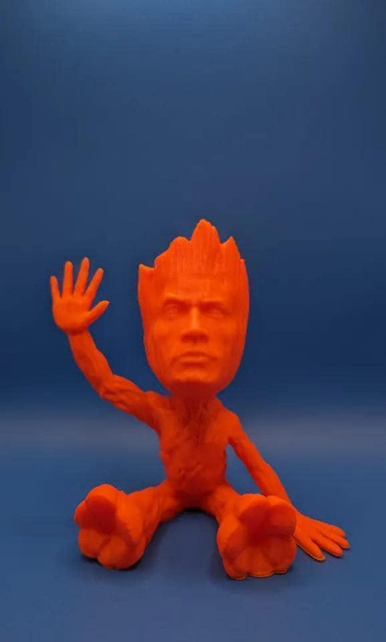 Grock 3D Printed Figurine, Rock X Groot Hybrid (small, Medium, Large ...