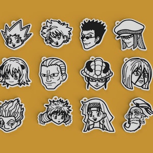 Hunter x Hunter Character Keychain Set Minimalist HxH Merch Featuring Gon Killua Hisoka 3D Printed Anime Collectible for Otaku Backpack Bag