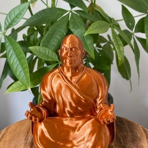 The Rock Buddha 3D-Printed Figurine - Dwayne Johnson Pop Culture Zen Statue Unique Funny Meditation Desk Decor Gift