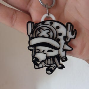 One Piece Keychain Luffy & Chopper Anime Merch, 3D Printed Straw Hat Pirates Bag Charm Cute Otaku Gift Manga Fan Japanese Anime Accessory