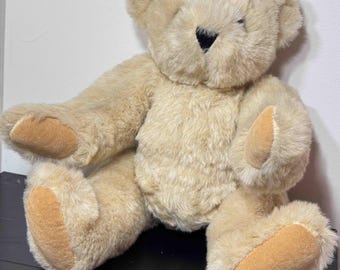Oso de peluche vintage de Vermont de 38 cm / Peluche articulado clásico color marrón claro