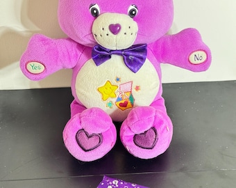 Care Bears RARE Vintage Surprise Bear 2005: Interactive Talking Plush with Complete set of Playing Cards | Jack in the Box Belly Badge