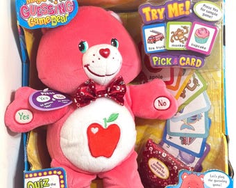 Care Bear RARE Vintage Smart Heart Bear 2005 original packaging | Red Apple Belly Badge | Interactive Guessing Game