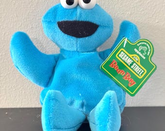 Vintage Applause 1997 Sesame Street Cookie Monster with Tags | Bean Bag plush