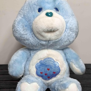 1983 Kenner Grumpy Bear – Vintage Care Bears 13” Plush Blue Cloud Hearts