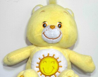 Vintage Care Bears Funshine Bear 2002 10 Inch Plush | Sunshine Belly Badge