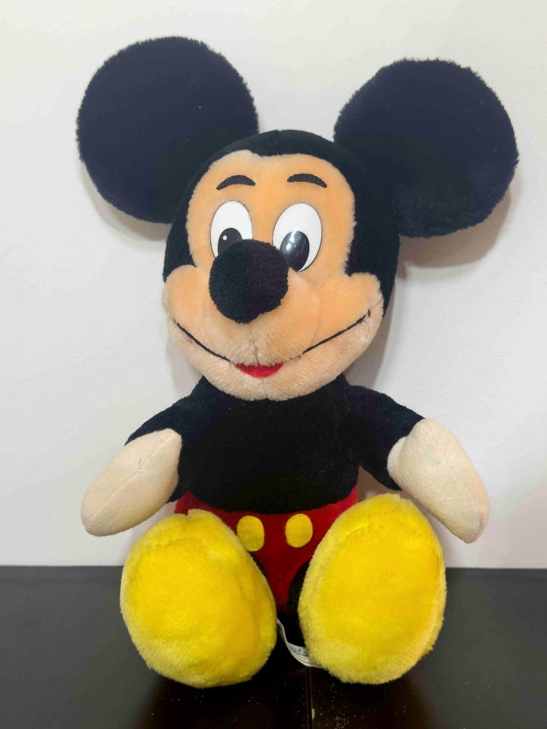 Retro Disney Mickey Mouse plush 12 inches | Disneyland Collectible image 1